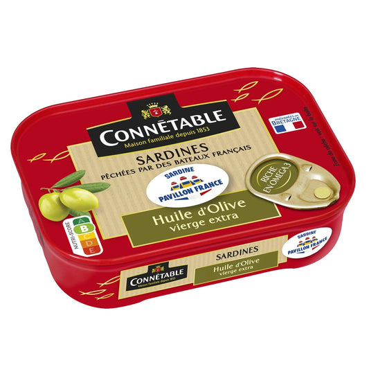 Sardines à l'Huile d'Olive Vierge Extra CONNETABLE la boite de 115g