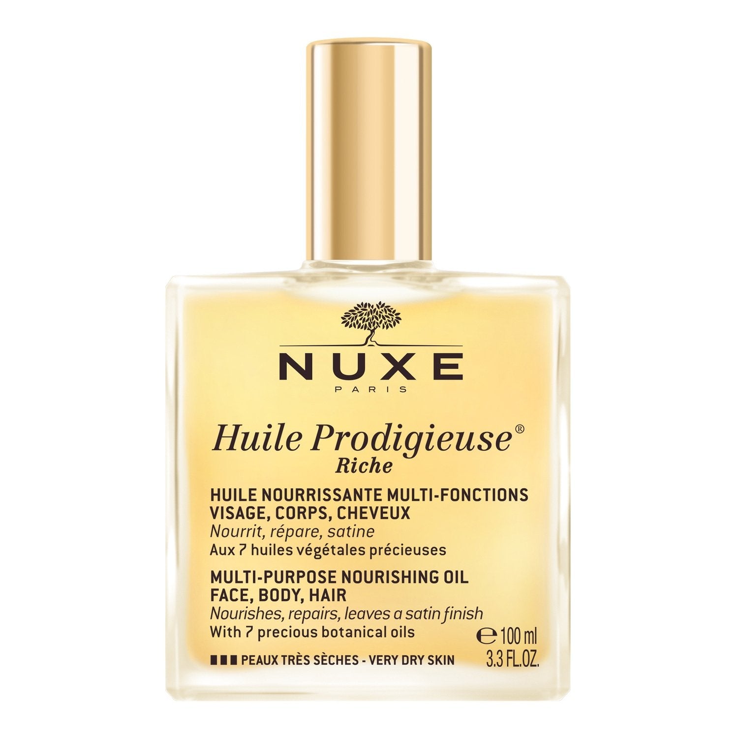 Huile Nourrissante Visage Corps Cheveux Sèche Riche Prodigieuse NUXE le flacon de 50mL
