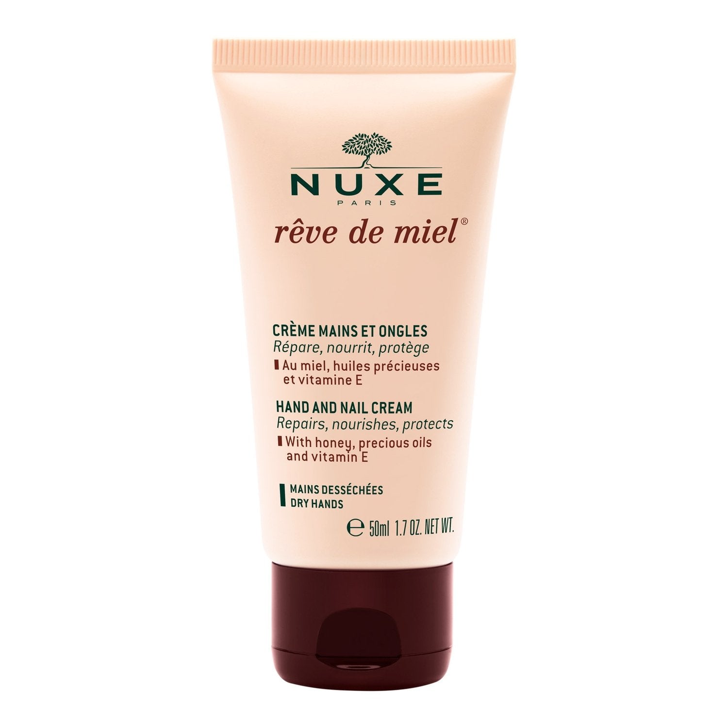 Crème Mains et Ongles Nourrit et Répare au Miel Huiles Végétales Précieuses Rêve de Miel NUXE le tube de 50mL