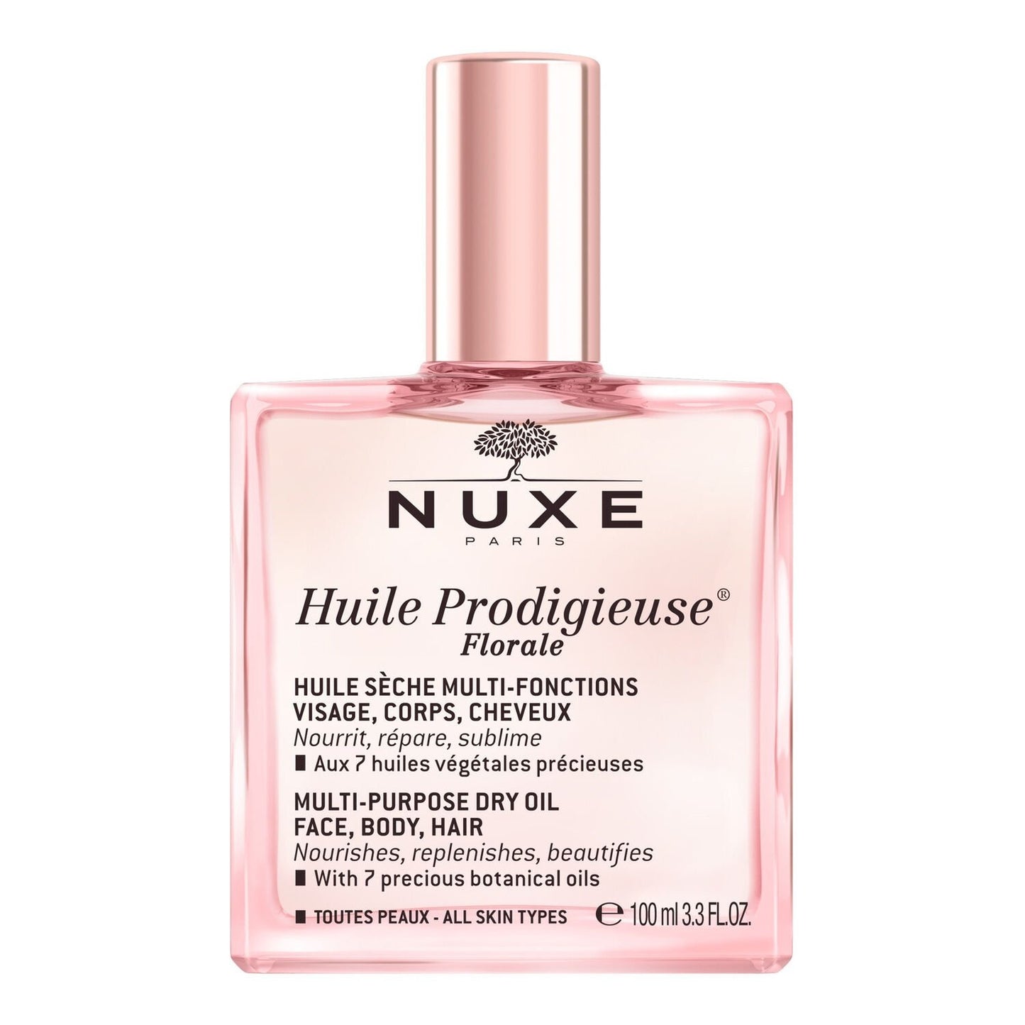 Huile Sèche Corps Cheveux Multi-Usages Hydratante et Sublimante Prodigieuse Florale NUXE le flacon de 100mL