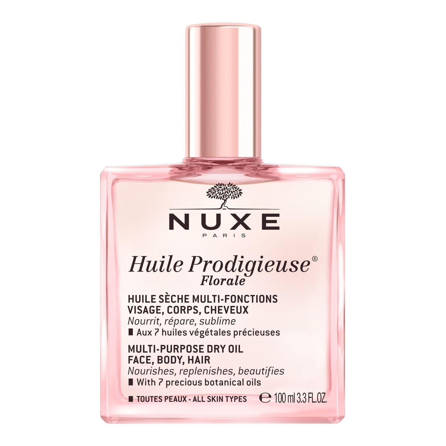 Huile Sèche Corps Cheveux Multi-Usages Hydratante et Sublimante Prodigieuse Florale NUXE le flacon de 100mL