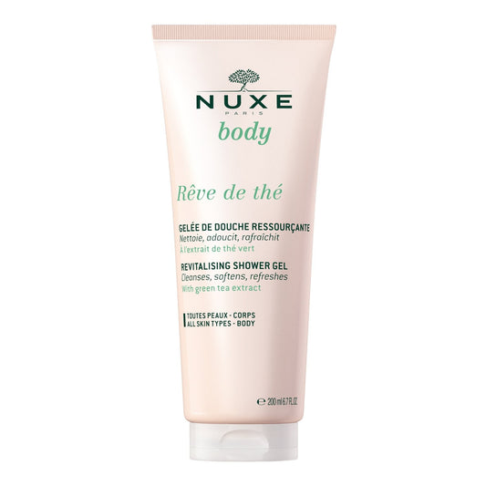 Gel Douche Corps Notes Ressourçantes de Thé Vert d'Herbes Fraîches et de Rhubarbe Rêve de Thé NUXE le flacon de 200mL