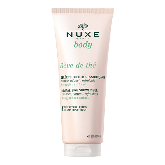 Gel Douche Corps Notes Ressourçantes de Thé Vert d'Herbes Fraîches et de Rhubarbe Rêve de Thé NUXE