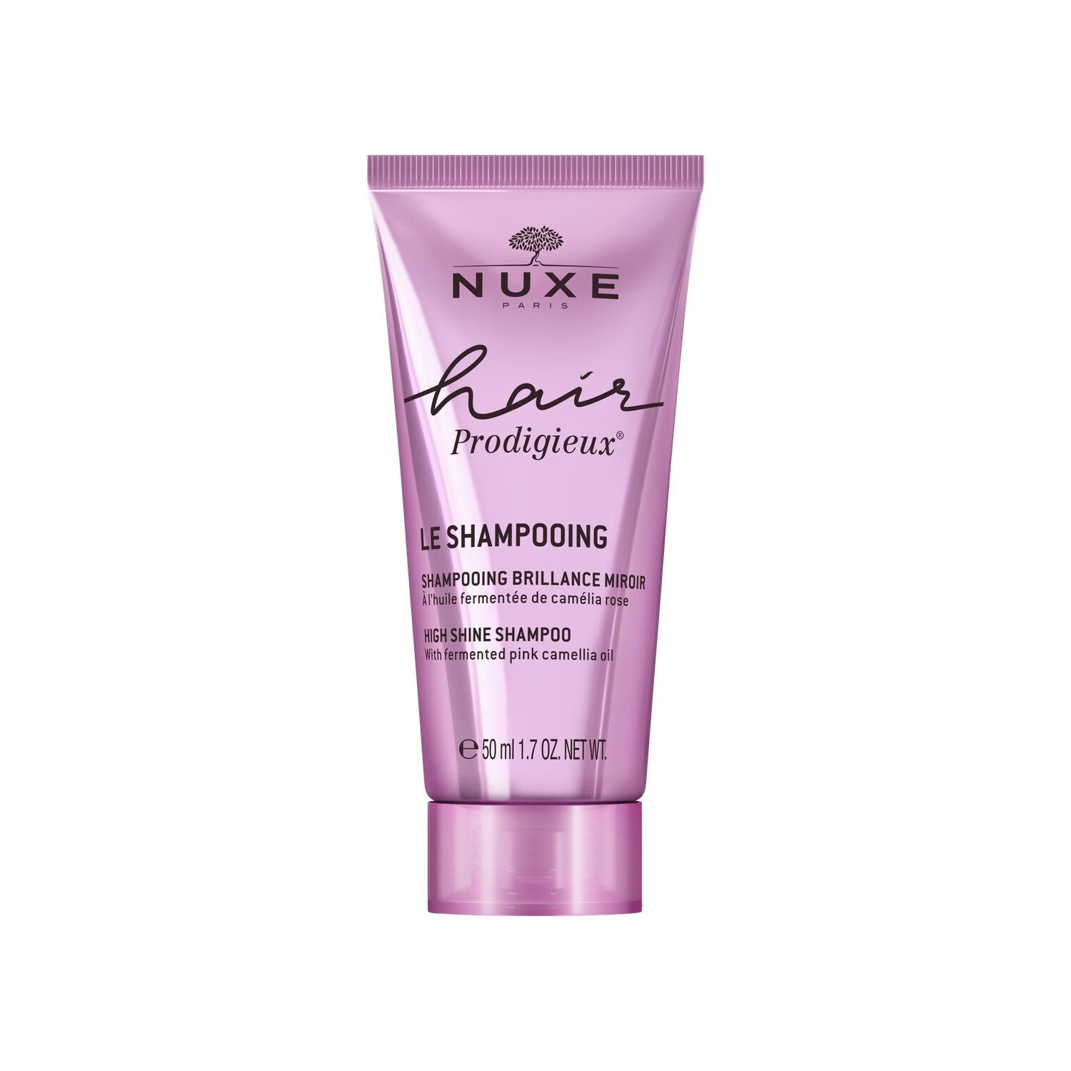 Shampoing Brillance Miroir à l'Huile de Camélia Rose Hair Prodigieux NUXE le flacon de 50mL