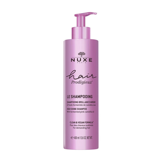 Shampoing Brillance Miroir à l'Huile Fermentée de Camélia Rose Hair Prodigieux NUXE le flacon de 400mL