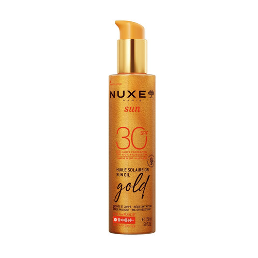 Huile Solaire Visage Corps Haute Protection Spf 30 Pailletée NUXE