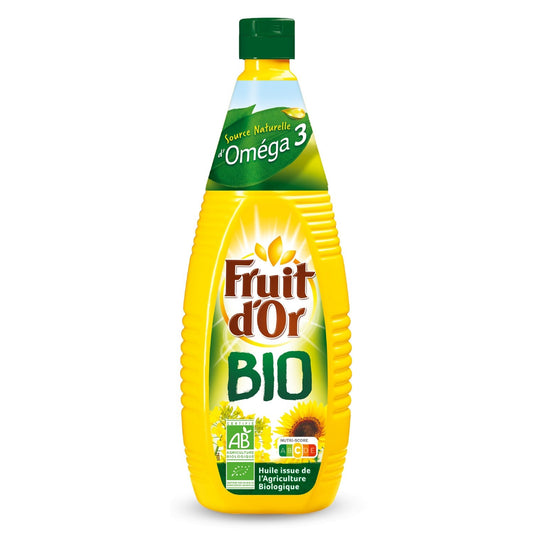 Huile de Tournesol Bio FRUIT D'OR la bouteille de 1L