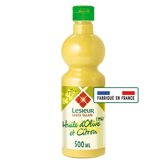 Sauce Crudités Légère, Huile d'Olive et Citron LESIEUR la bouteille de 500ml