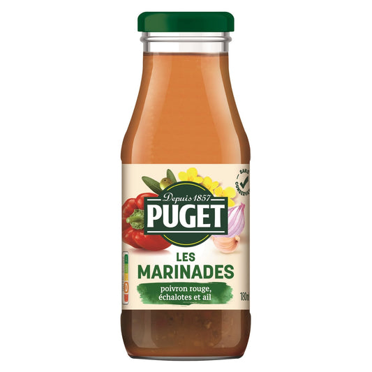 Marinade Poivrons Rouges, Échalotes, Ail et Thym PUGET la bouteille de 180ml