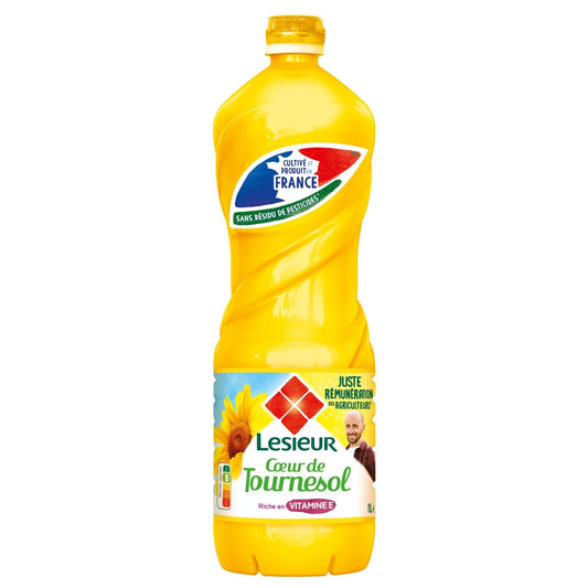 Huile de Tournesol Riche en Vitamine E CŒUR DE TOURNESOL la bouteille de 1L