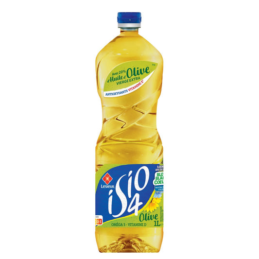 Huile Combinée 4 Huiles de Graines et 20% d'Huile d'Olive Vierge Extra Isio 4 TOUCHE D'OLIVE la bouteille de 1L