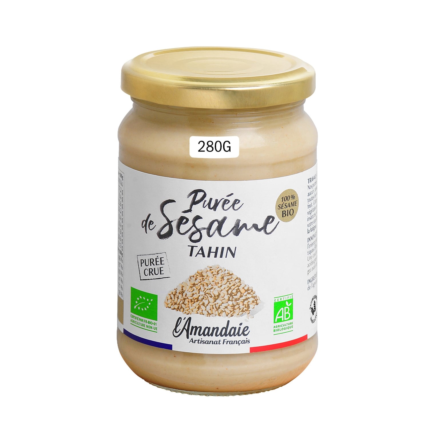 Pâte à Tartiner Purée de sésame tahin crue BIO L'AMANDAIE 