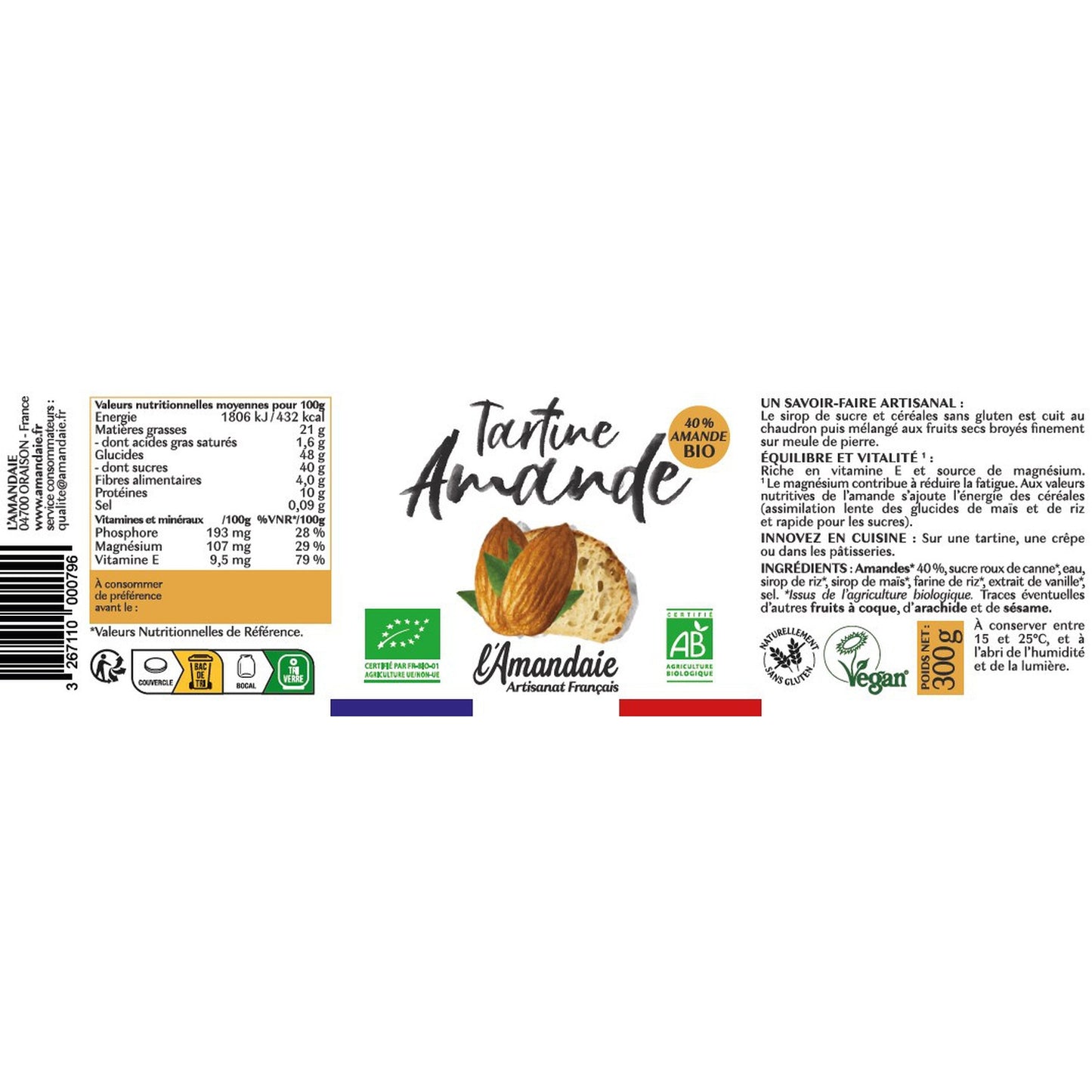 Organic Almond Spread L'AMANDAIE