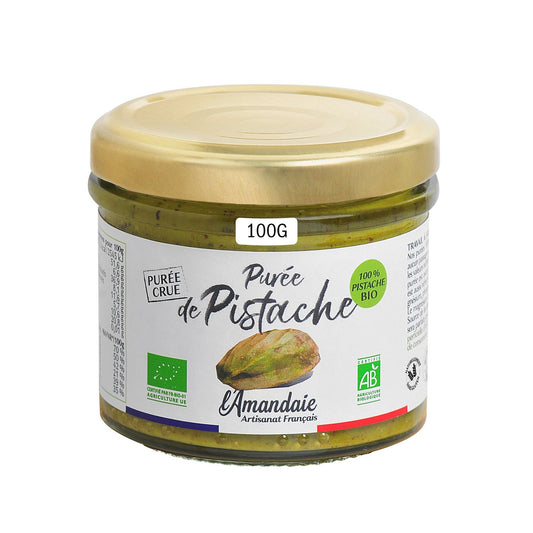 Pâte à Tartiner Purée de Pistache Crue L'AMANDAIE le pot de 100g