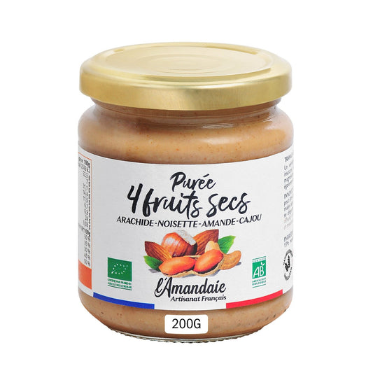 Pâte à Tartiner Purée 4 Fruits Secs BIO L'AMANDAIE le pot de 200g