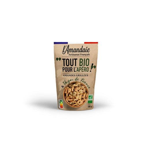 Amandes Grillées Thym Bio L'AMANDAIE le paquet de 100g