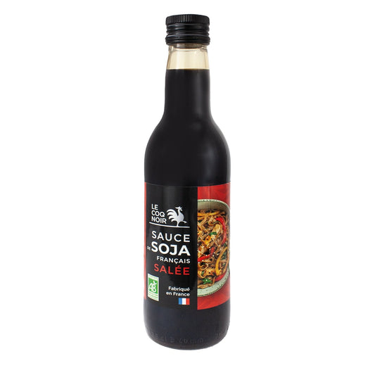 Sauce Soja Salée Bio LE COQ NOIR la bouteille de 375mL