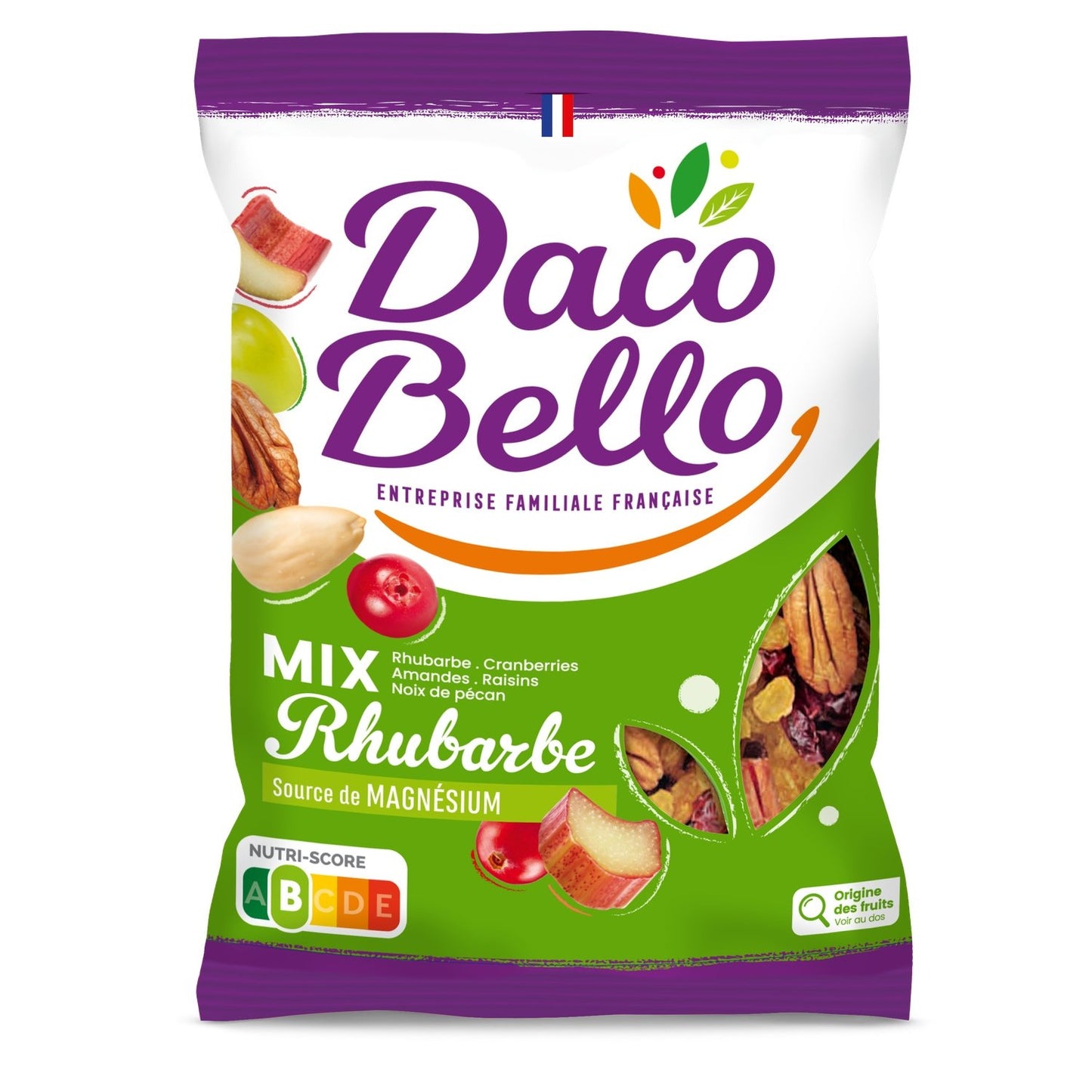 Fruits Secs Mix Rhubarbe DACO BELLO le sachet de 300g