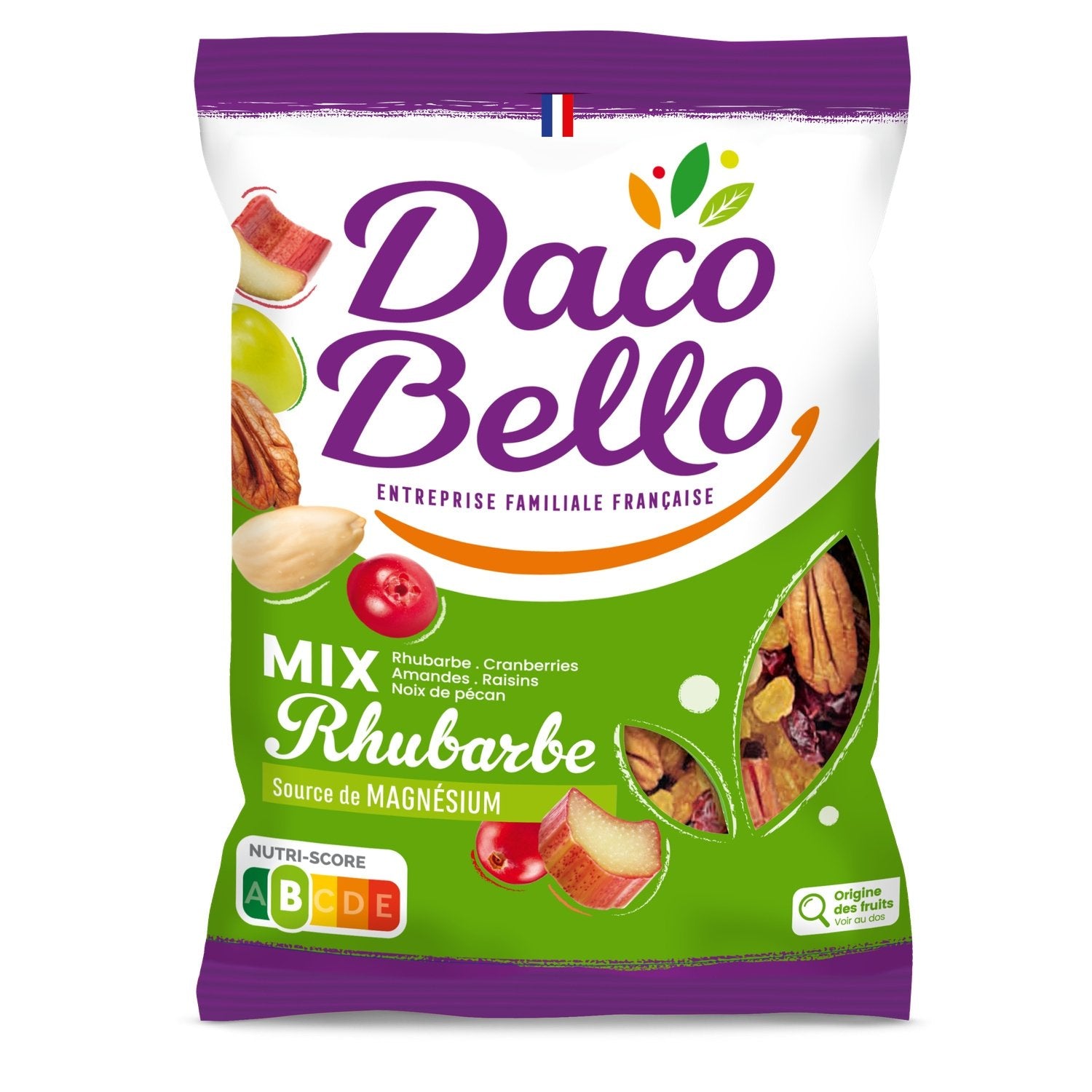 Fruits Secs Mix Rhubarbe DACO BELLO le sachet de 300g
