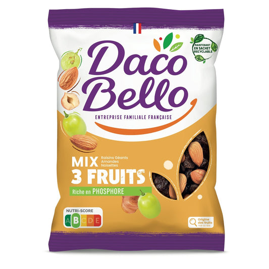 Fruits Secs Raisins Amandes Noisettes DACO BELLO le sachet de 400g