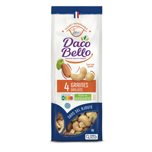 Mélange de 4 Graines Grillées Sans Sel Ajouté DACO BELLO le sachet de 175g