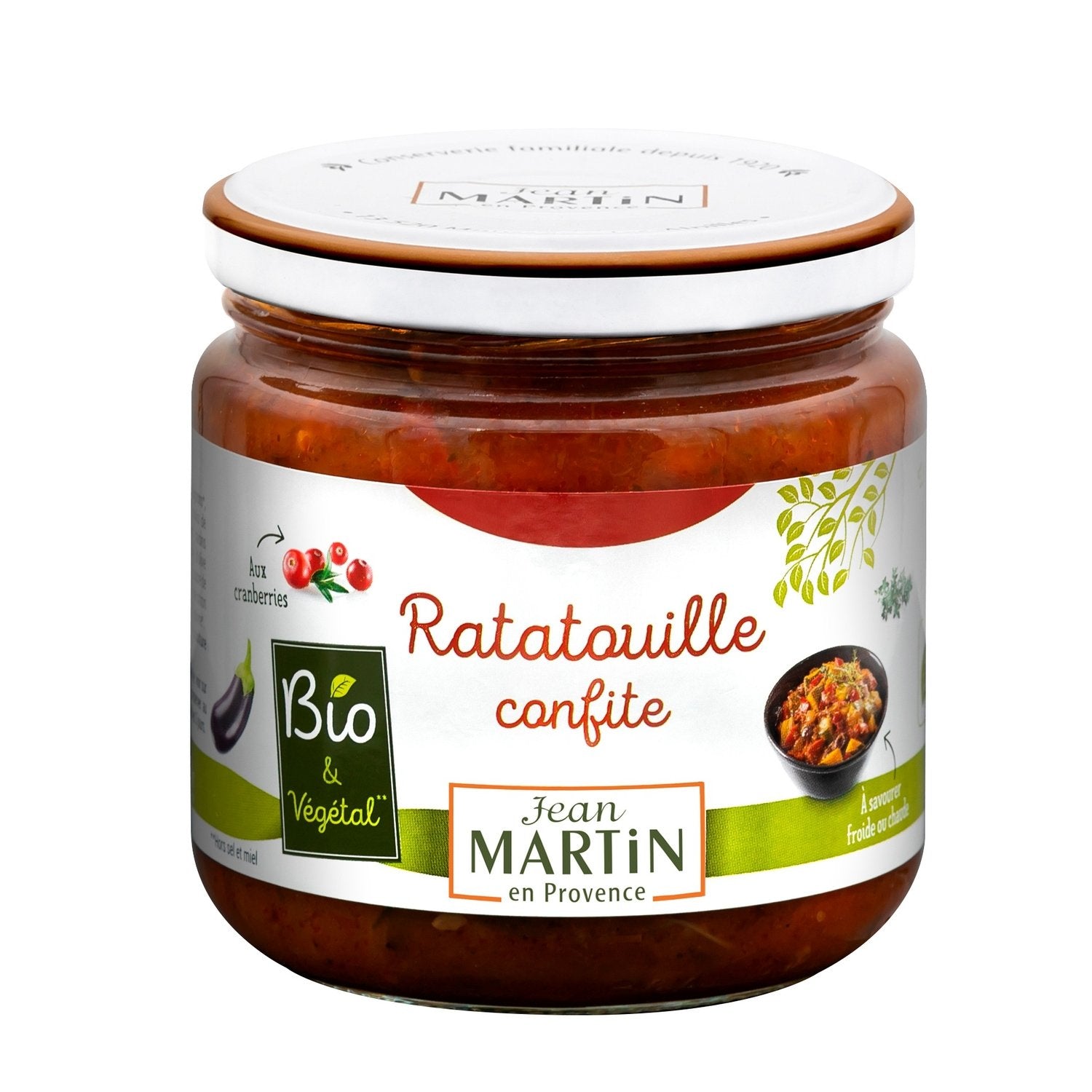 Ratatouille Confite aux Cranberries Bio JEAN MARTIN le bocal de 360G