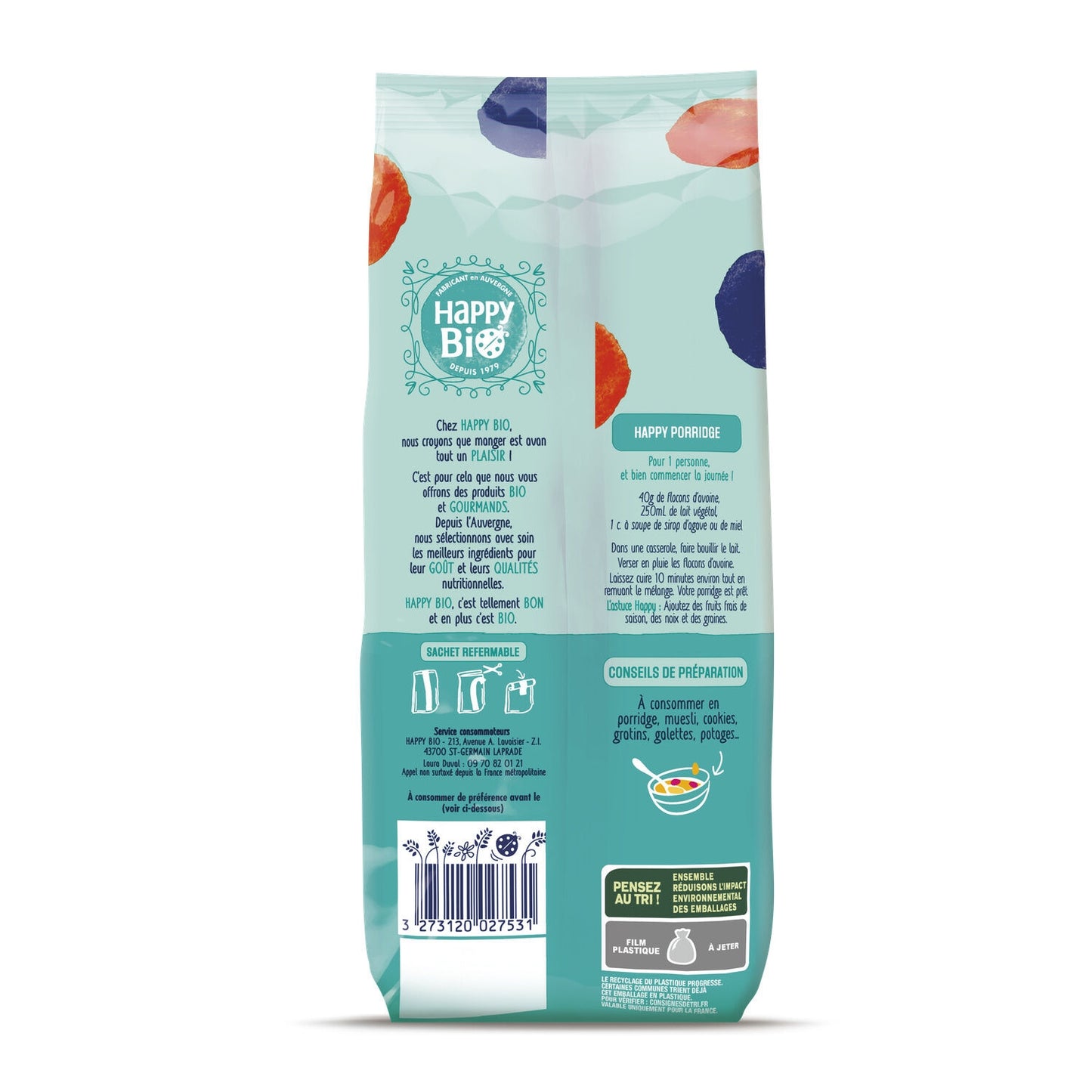 HAPPY BIO Organic Oat Flakes