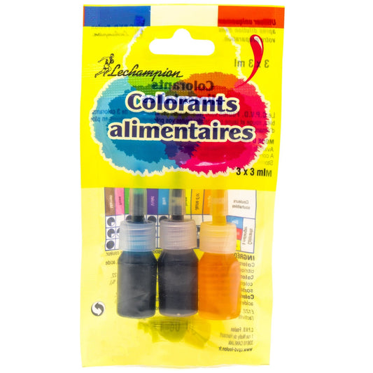 Colorant Alimentaire LECHAMPION les 3 flacons de 3mL
