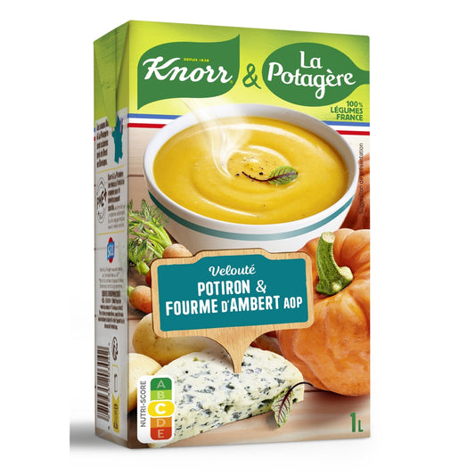 Soupe Velouté Potiron Fourme d'Ambert LA POTAGERE la brique de 1L