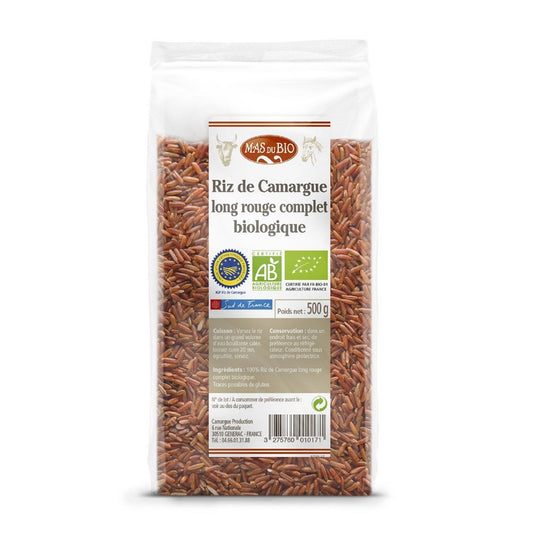 Riz Long Complet Rouge de Camargue Bio MAS DU BIO le paquet de 500g