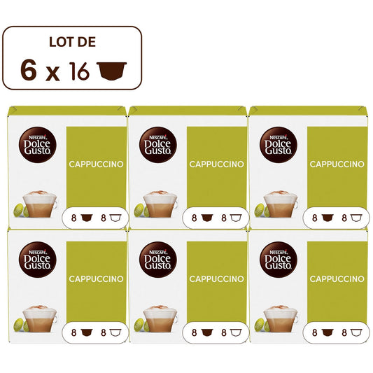 Café Capsules Compatible Dolce Gusto NESCAFE le lot de 6 boites de 16 capsules