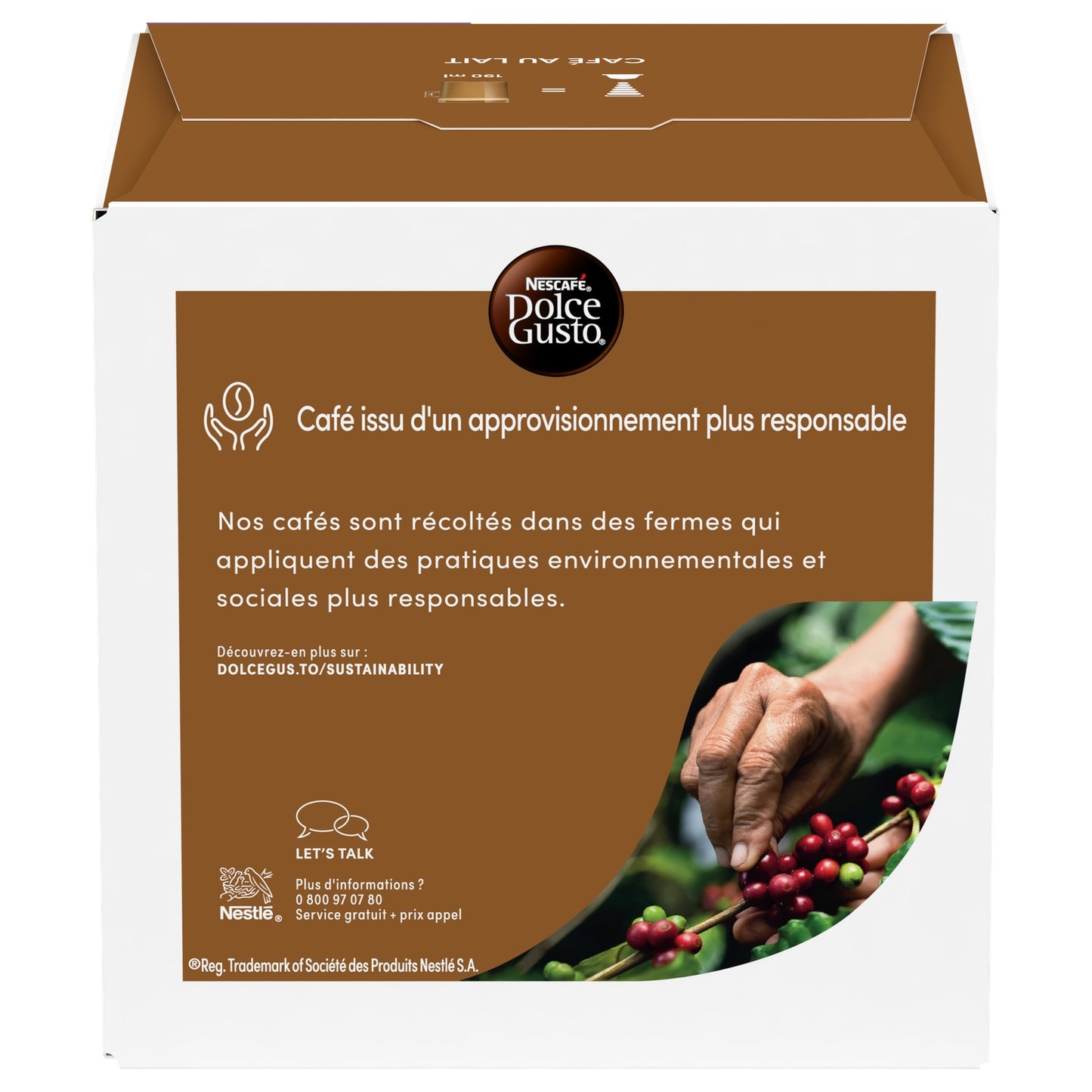 Café au Lait Capsules Intensity 7 Compatible with Dolce Gusto NESCAFE