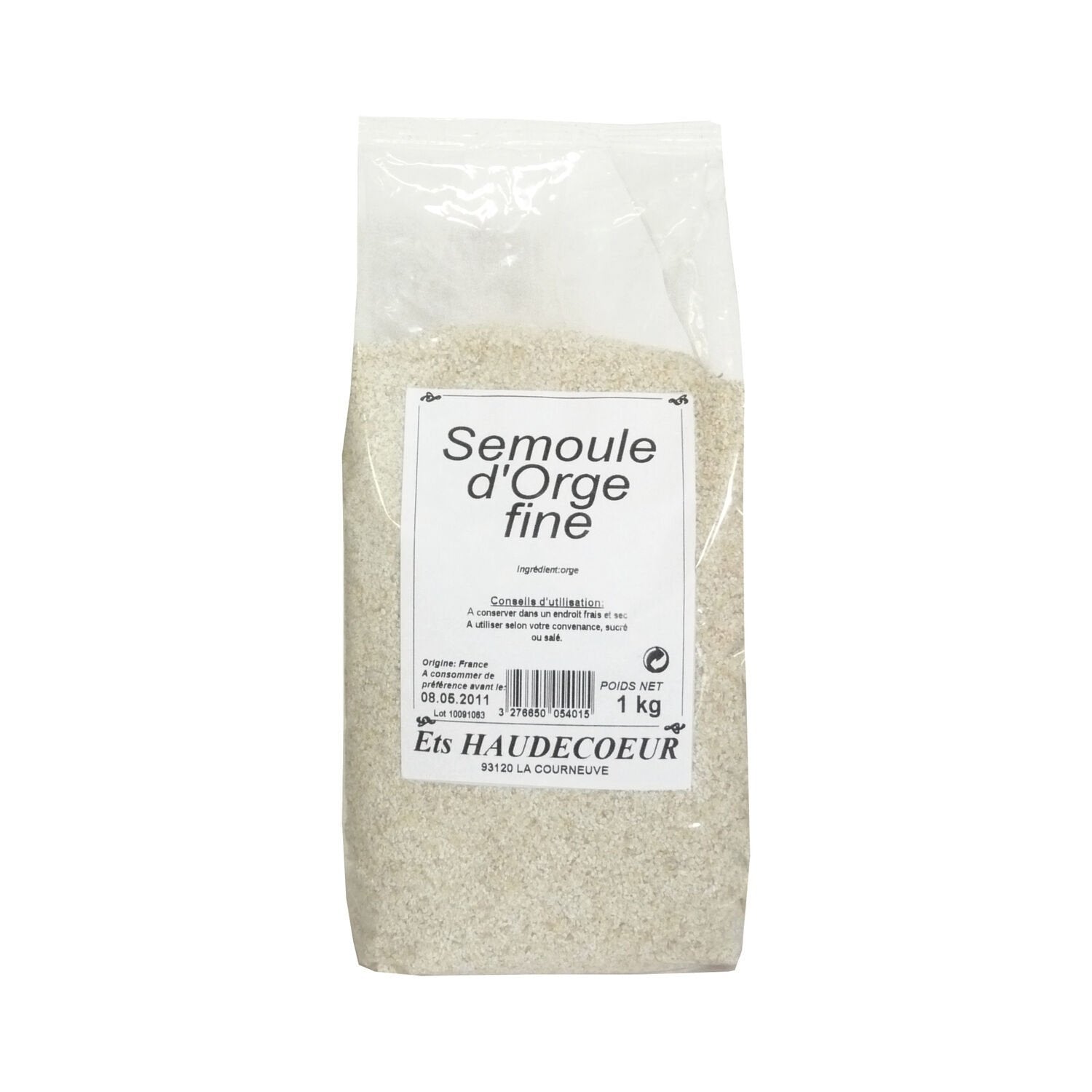 Semoule d'Orge Fine LEGUMOR le sachet de 1kg