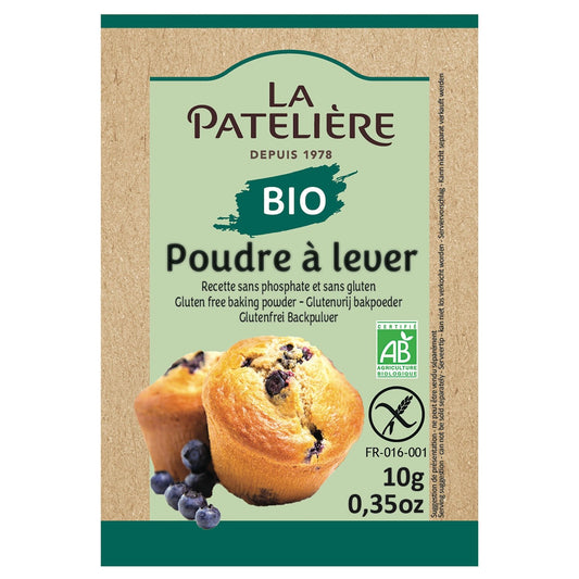Poudre à Lever Bio Poudre à Lever Bio Sans Phosphate et Sans Gluten LA PATELIERE les 8 sachets de 10 g