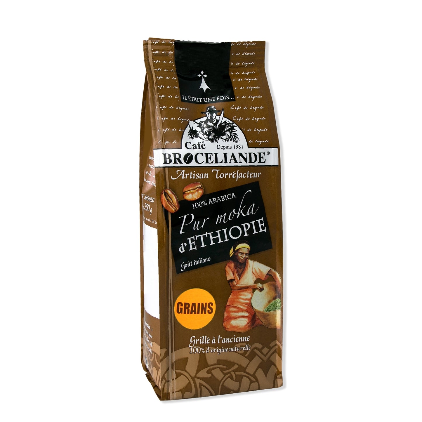 Reine äthiopische Moka-Kaffeebohnen CAFE DE BROCELIANDE