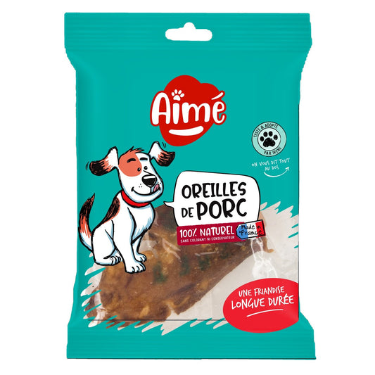 Friandises pour Chien Oreilles de Porc AIME le sachet de 2