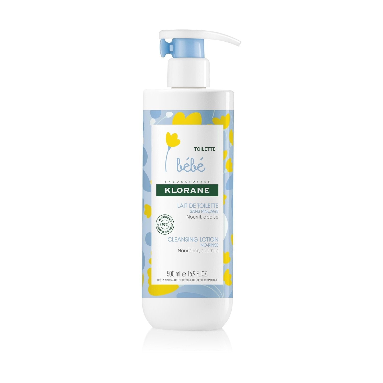 Lait de Toilette Bébé au Calendula Apaisant Sans Rinçage KLORANE le flacon de 500mL