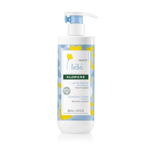 Lait de Toilette Bébé au Calendula Apaisant Sans Rinçage KLORANE le flacon de 500mL