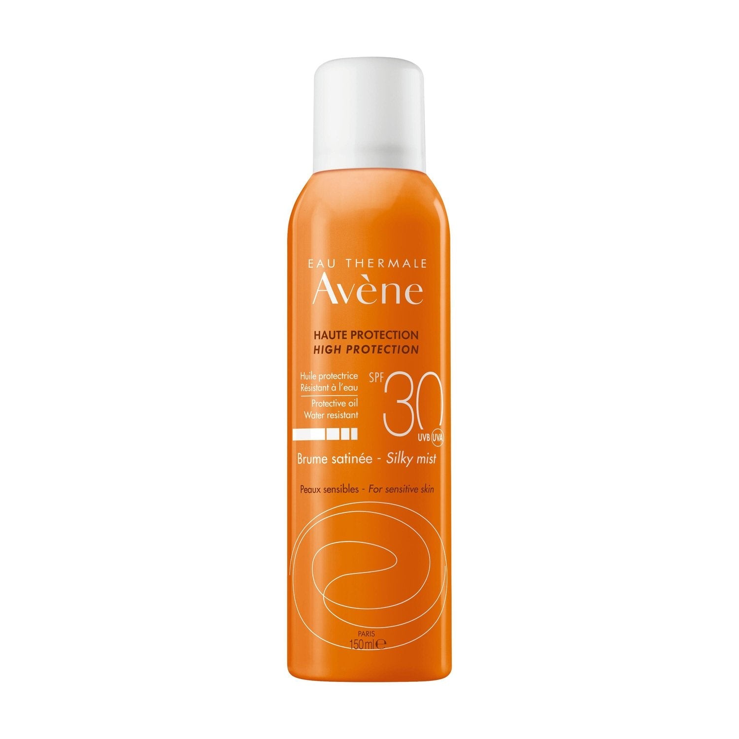Brume Solaire Visage Corps Peau Sensible Haute Protection Spf 30 Fini Satiné EAU THERMALE AVENE la bombe de 150mL