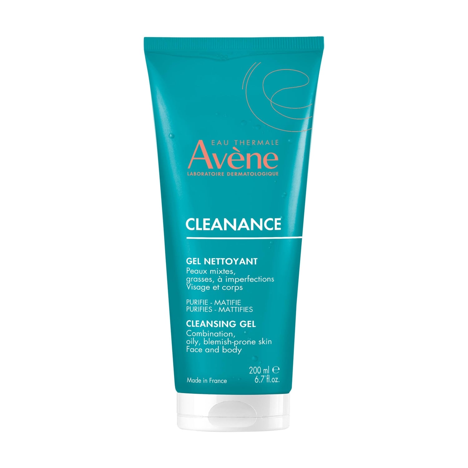 Gel Visage et Corps Peaux Grasses et/ou à Tendance Acnéique Nettoyant Purifiant EAU THERMALE AVENE 