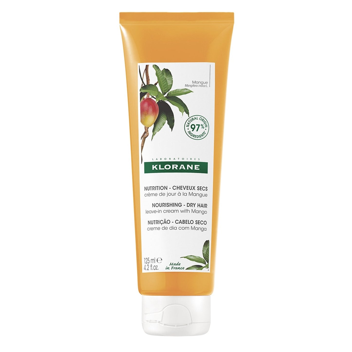 Crème Nutrition Cheveux Secs à la Mangue KLORANE le tube de 125mL