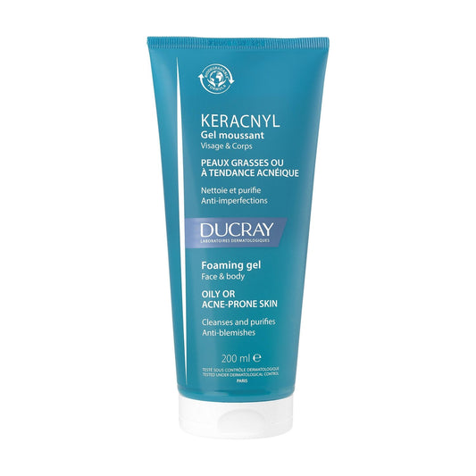Gel Visage et Corps Peaux Grasses Et/ou à Tendance Acnéique Nettoyant Purifiant Doux DUCRAY le tube de 200mL