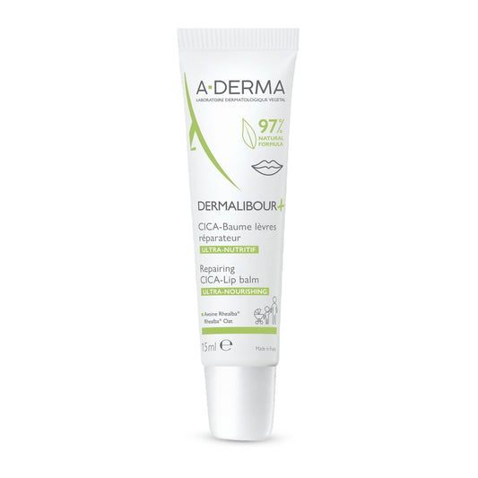 Baume à Lèvres Cica Réparateur Ultra-Nutritif Lèvres Irritées Gercées Fendillées et Très Sèches A-DERMA le flacon de 15mL