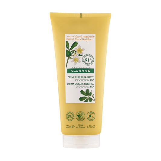 Nourishing Shower Cream with Cupuaçu Butter Organic Frangipani Flower KLORANE