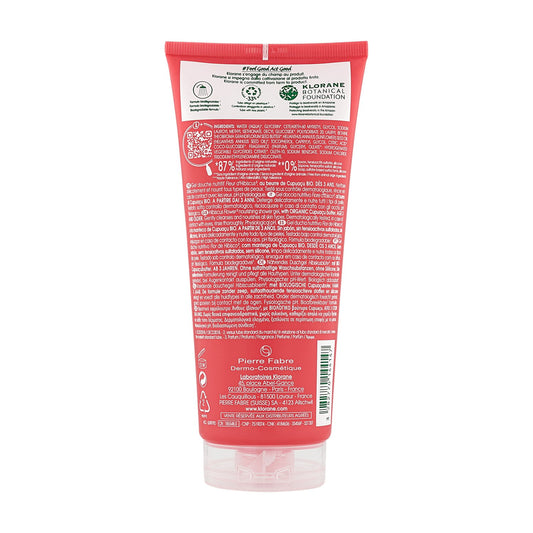 Gel Douche Hydratant au Beurre de Cupuaçu et Fleur d'Hibiscus Vegan Bio KLORANE le flacon de 200mL