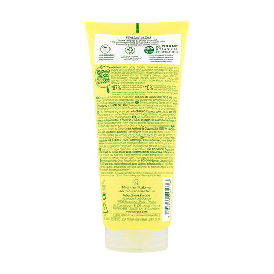 KLORANE Citrus Shower Gel for All Skin Types with Organic Cupuaçu Butter