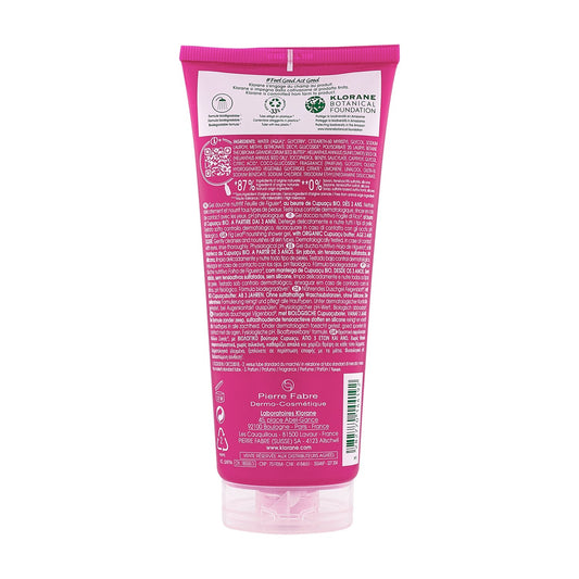 Gel Douche Nutritif au Beurre de Cupuaçu Feuille de Figuier Vegan Bio KLORANE le flacon de 200mL