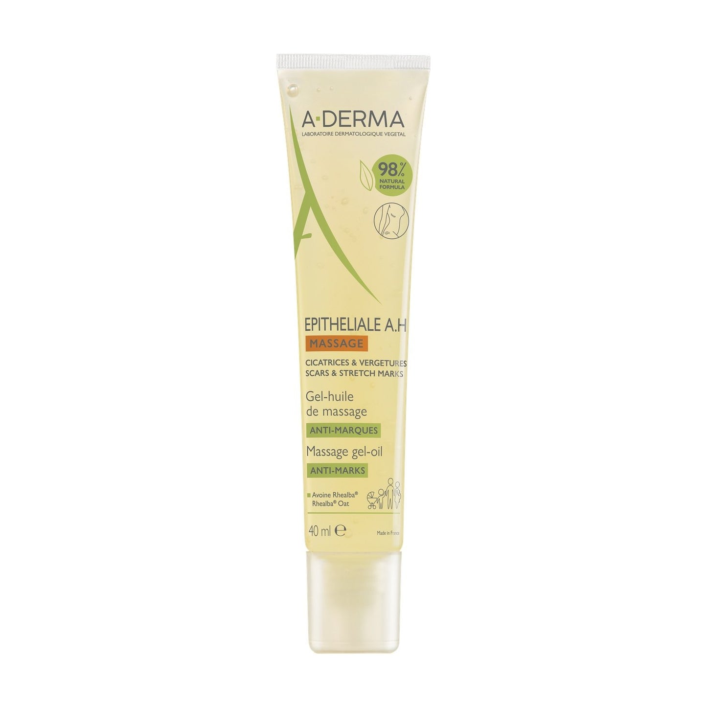 Huile Corps Anti-Marques Cicatrices et Vergetures A-DERMA le tube de 40mL