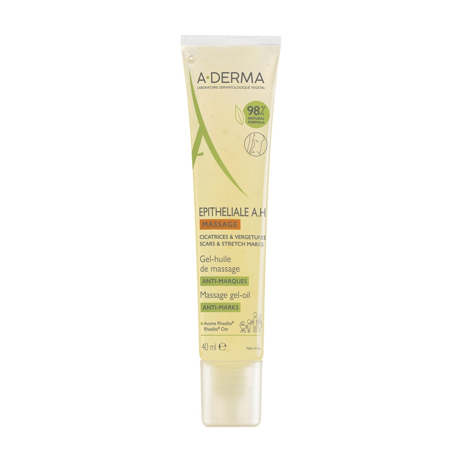 Huile Corps Anti-Marques Cicatrices et Vergetures A-DERMA le tube de 40mL