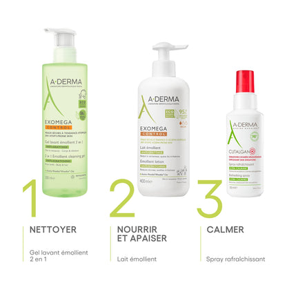 Children's Shower Gel for Body and Hair for Dry Skin Prone to Atopic Eczema 2 in 1 Emollient A-DERMA